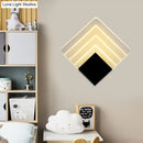 GobekUsa Square LED Wall Sconce - 5.5/8" Width, Acrylic Light, Aged Silver/Black Finish