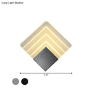 GobekUsa Square LED Wall Sconce - 5.5/8" Width, Acrylic Light, Aged Silver/Black Finish