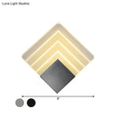 GobekUsa Square LED Wall Sconce - 5.5/8" Width, Acrylic Light, Aged Silver/Black Finish