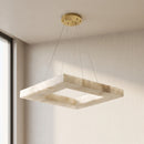 Square Modern Alabaster Chandelier