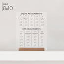 Clear Acrylic Kitchen Conversion Chart