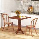 Square Dining Table with Pedestal Base and Rubber Wood Frame-Walnut by LJGDeals
