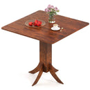 Square Dining Table with Pedestal Base and Rubber Wood Frame-Walnut by LJGDeals