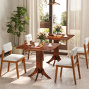 Square Dining Table with Pedestal Base and Rubber Wood Frame-Walnut by LJGDeals