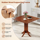 Square Dining Table with Pedestal Base and Rubber Wood Frame-Walnut by LJGDeals