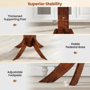 Square Dining Table with Pedestal Base and Rubber Wood Frame-Walnut by LJGDeals