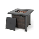 32 Inch Square Propane Fire Pit Table with Lava Rocks Cover by LJGDeals
