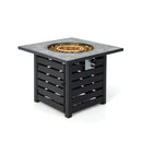 Square Propane Fire Pit Table with Lava Rocks and Rain Cover by LJGDeals