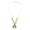 Squash Blossom Statement Blue Turquoise Golden Necklace