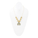 Squash Blossom Statement Blue Turquoise Golden Necklace