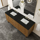 James Martin Laurent 72" Dual Mount Double Bathroom Vanity, Honey Oak