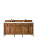 James Martin Brittany 72" Double Bathroom Vanity, Saddle Brown