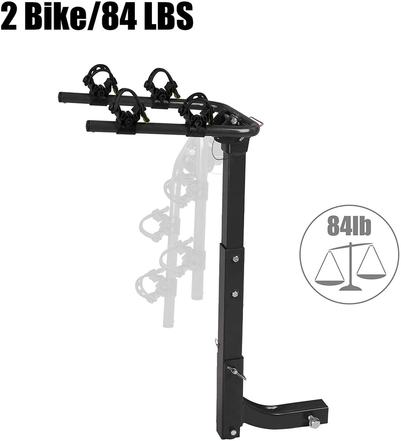 Bike Rack for Car Rack 2-Bike Hitch Mount Bicycle Rack for SUV with 2-Inch Receiver, Rubber Lock & Sleek Pad