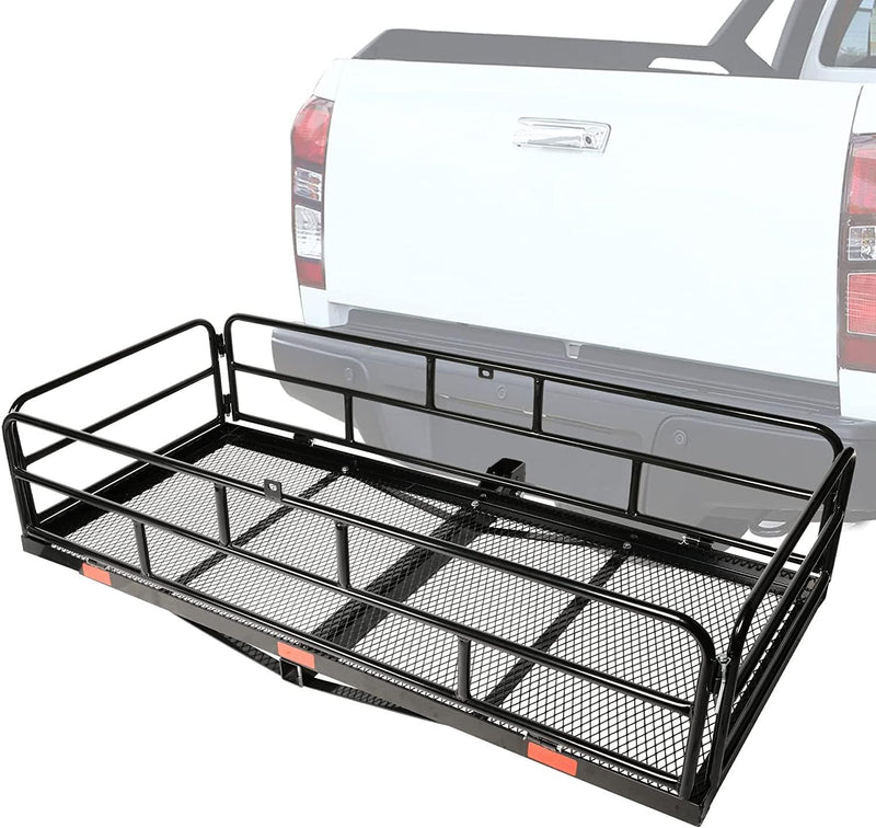 60" x 24" x 14" Heavy Duty Hitch Mount Cargo Carrier, Cargo Rack Rear Luggage Basket Fits 2" Receiver