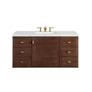 James Martin Amberly 48" Dual Mount Single Bathroom Vanity, Mid-Century Walnut