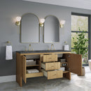 James Martin Hudson 60" Double Bathroom Vanity, Light Natural Oak