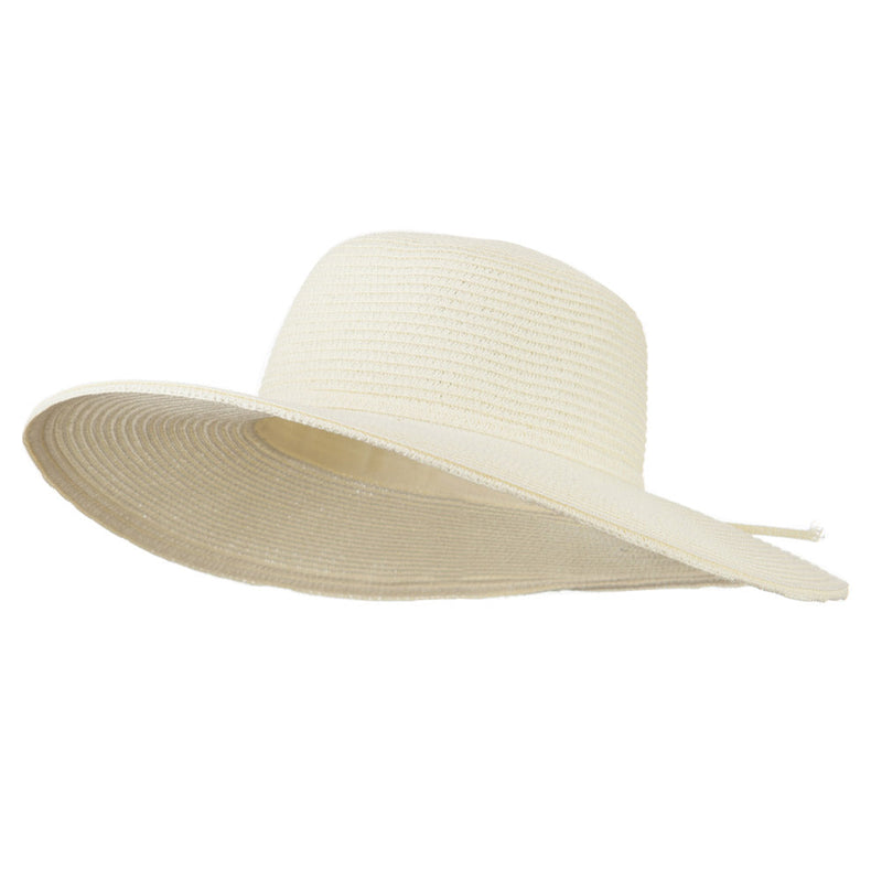 Paper Braid Flat Brim Self Tie Hat