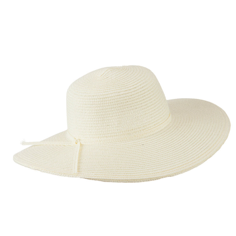 Paper Braid Flat Brim Self Tie Hat