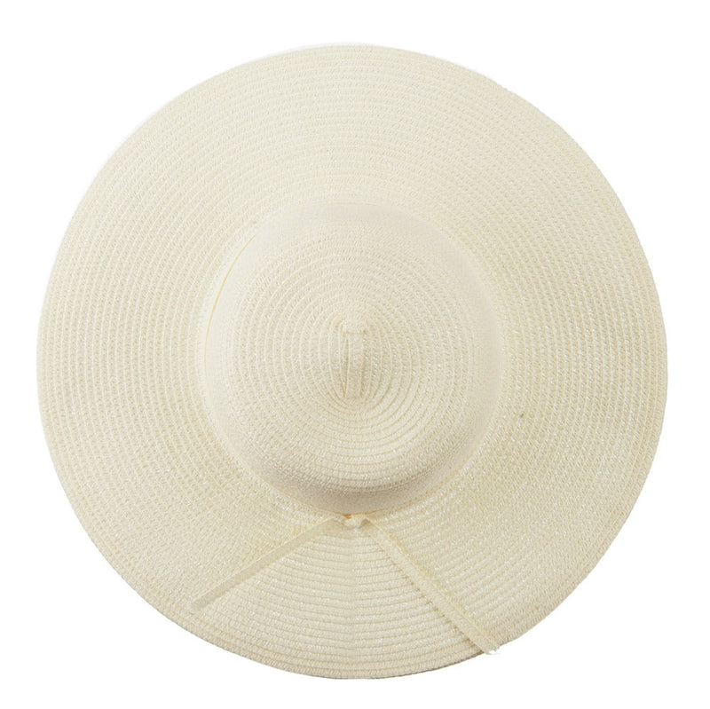 Paper Braid Flat Brim Self Tie Hat