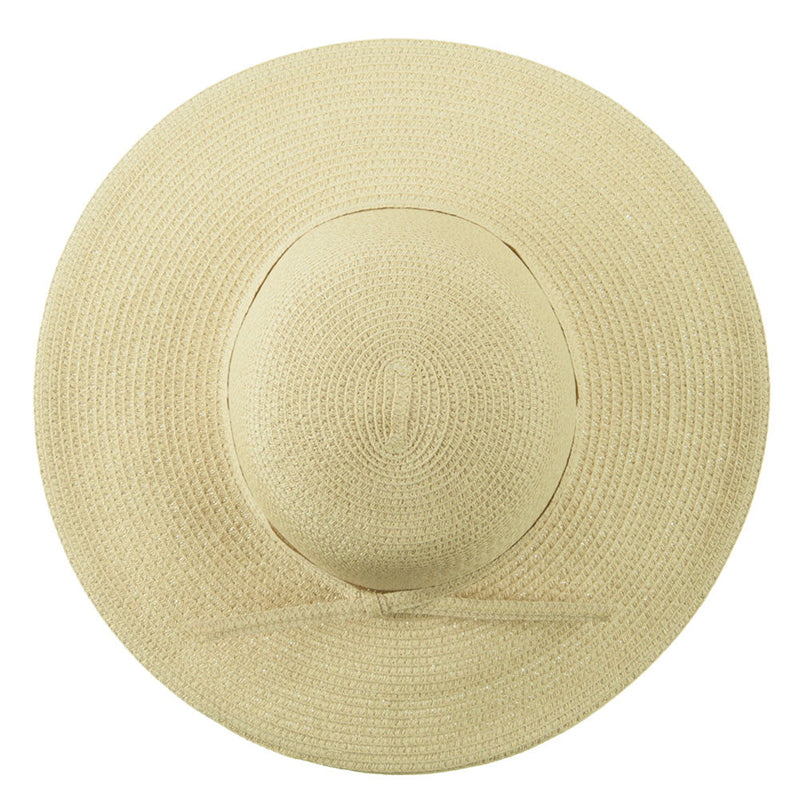 Paper Braid Flat Brim Self Tie Hat