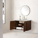 James Martin Amberly 36" Dual Mount Single Bathroom Vanity, Mid-Century Walnut