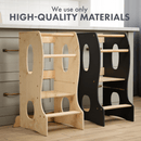 Stable Montessori Tower: Wooden Growing Chair - Beige