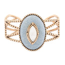 Blue Denim Dreams White Mother of Pearl Golden Cuff Bracelet