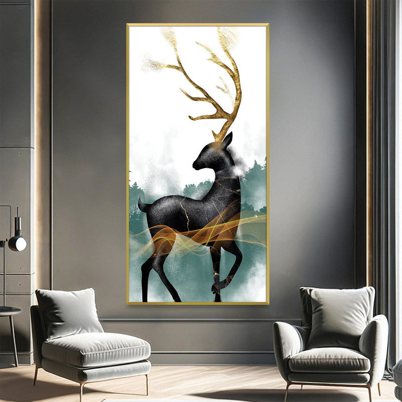 Stag of the Abstract Canvas