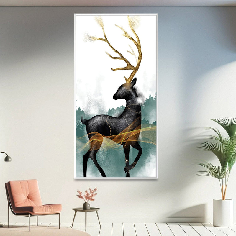 Stag of the Abstract Canvas