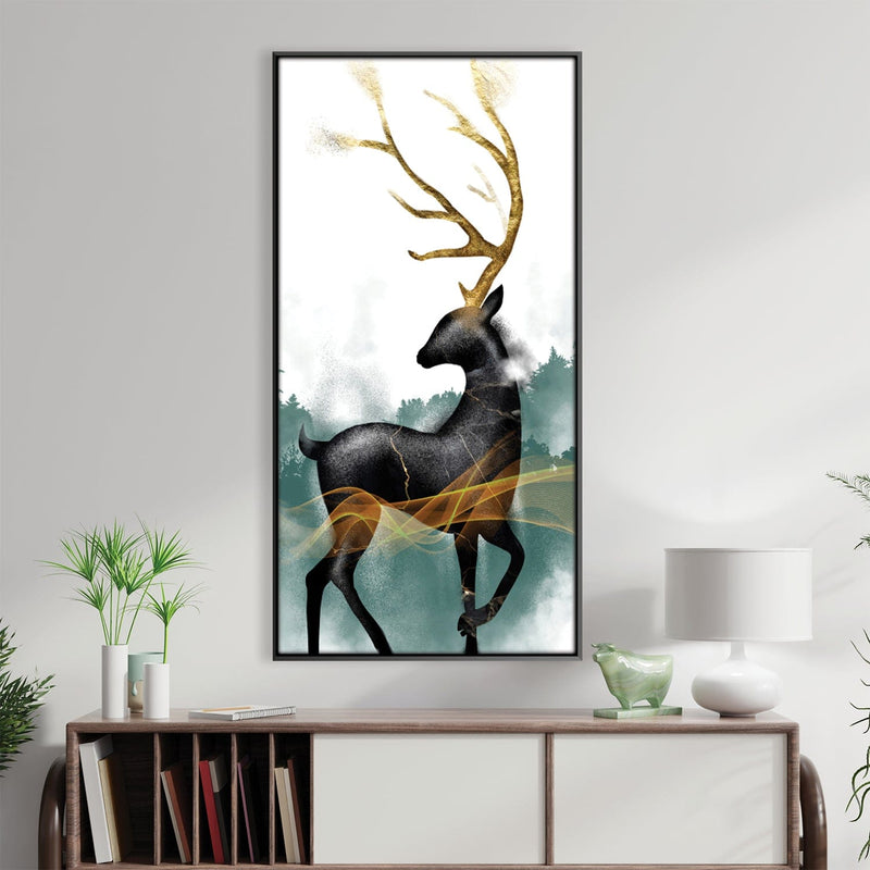 Stag of the Abstract Canvas