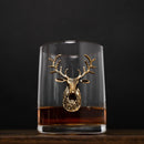 Gold Stag Deer Whiskey Glasses