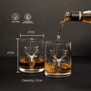 Gold Stag Deer Whiskey Glasses by Jersey Art Glass