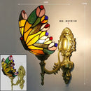 GobekUsa Butterfly Stained Glass Wall Sconces for Home Living Room Bedroom Lighting