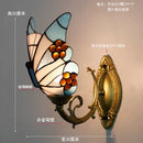 GobekUsa Butterfly Stained Glass Wall Sconces for Home Living Room Bedroom Lighting