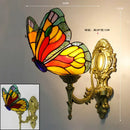 GobekUsa Butterfly Stained Glass Wall Sconces for Home Living Room Bedroom Lighting