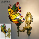 GobekUsa Butterfly Stained Glass Wall Sconces for Home Living Room Bedroom Lighting