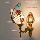 GobekUsa Butterfly Stained Glass Wall Sconces for Home Living Room Bedroom Lighting