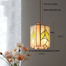 GobekUsa Cube LED Pendant Lamp Walnut Wood Glass Hanging Lights for Restaurant and Bedroom