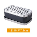 Stainless steel cheese grater with container lid – kitchen tool by Decorbites