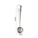 Stainless steel coffee spoon and sealing clip set kitchen accessory by Decorbites