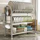GobekUsa 3-Tier Kitchen Drying Rack & Dish Organizer Shelf with Drain Board