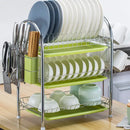 GobekUsa 3-Tier Kitchen Drying Rack & Dish Organizer Shelf with Drain Board
