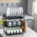 GobekUsa 3-Tier Kitchen Drying Rack & Dish Organizer Shelf with Drain Board