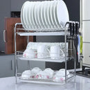GobekUsa 3-Tier Kitchen Drying Rack & Dish Organizer Shelf with Drain Board