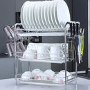 GobekUsa 3-Tier Kitchen Drying Rack & Dish Organizer Shelf with Drain Board