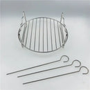 Stainless steel double layer air fryer rack kitchen bbq holder by Decorbites