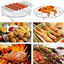 Stainless steel double layer air fryer rack kitchen bbq holder by Decorbites