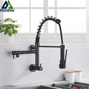 GobekUsa Dual Spouts Kitchen Faucet with Handheld Shower - Wall Mounted Dual Spouts
