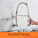 GobekUsa Dual Spouts Kitchen Faucet with Handheld Shower - Wall Mounted Dual Spouts
