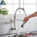 GobekUsa Dual Spouts Kitchen Faucet with Handheld Shower - Wall Mounted Dual Spouts